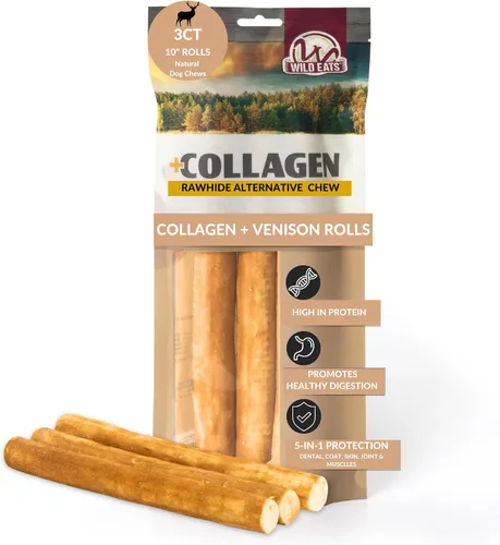 Vista 17 de Wild Eats Palitos de Colágeno de Pato Real Retriever para Perros, (15 Unidades) - Golosina Masticable para Perros de Larga Duración, Sin Cuero