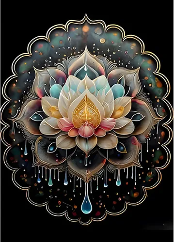 Vista 9 de SENQAO Kits de arte de diamantes de girasoles para adultos, pinturas de puntos de diamante de perforación completa para principiantes, pintura