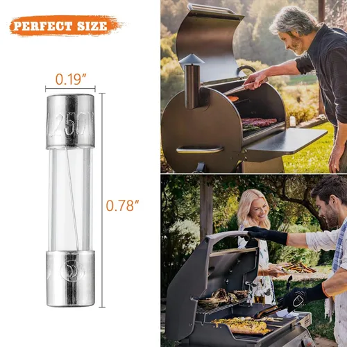 Vista 2 de Fusible de repuesto de 5A 250 V para parrillas de pellets Pit Boss, Traeger, Camp Chef, Green Mountain y Z Grill (10 unidades)