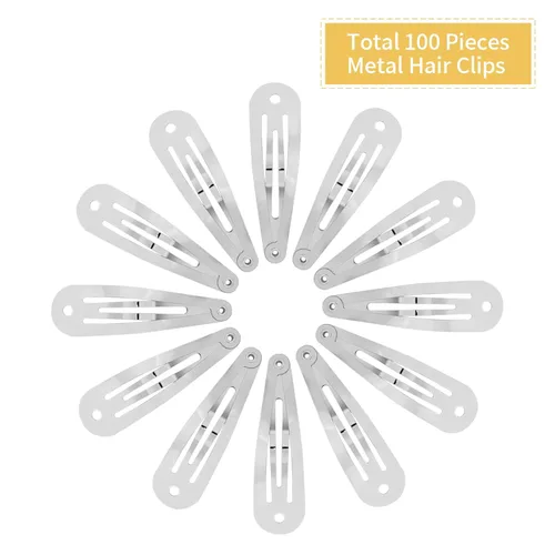 Vista 5 de Lawie 100 pinzas pequeñas de metal de 2 pulgadas con agujero de 2.0 in, pasadores plateados, horquillas para manualidades, soporte para el cabello