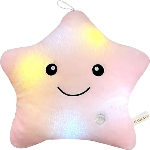 Vista 14 de Glow Star - Almohada con luz LED de noche, animales de peluche para niñas y niños, almohadas de peluche para adultos y niños, para fiestas