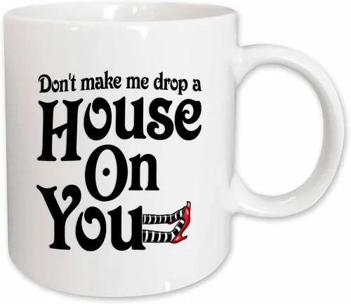 Vista 10 de 3dRose Taza Don't Make Me Drop a House on You, 11 onzas, color negro