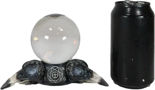 Vista 6 de Ebros Gift Wicca Adivinador psíquico Cuervo cuervo Calaveras Geometría Sagrada Cristal Gazing Ball Figurine Brujería Brujas Divinidad Wicca