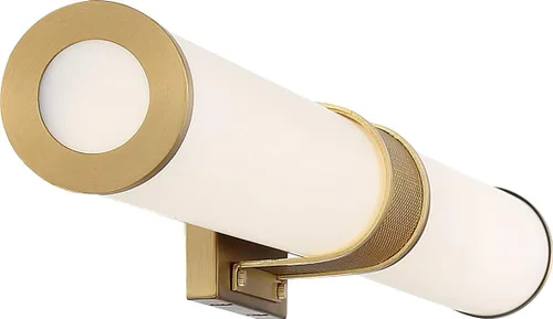Vista 2 de Nuvo 62/1603 Caper LED Vanity, latón cepillado con lente esmerilada, dorado