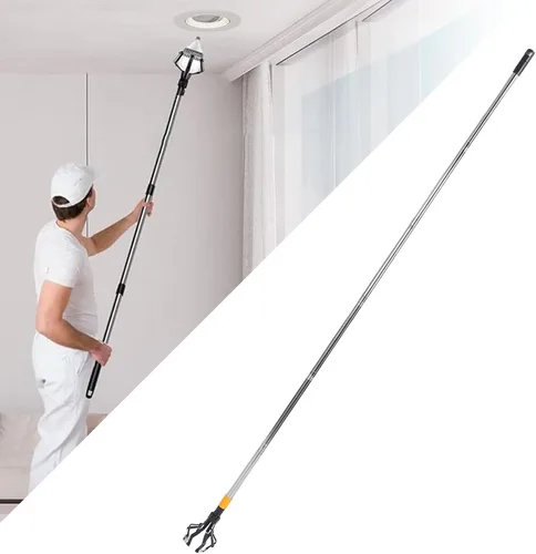Vista 3 de Herramienta cambiadora de bombilla de techo de 5.9 ft y 5.9 pies, poste de extensión telescópico con diseño de bloqueo de cubierta abatible