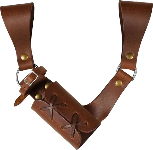 Vista 21 de Cinturón medieval con vaina para espada aventurero con soporte de cuero para espada universal, espada larga, cutlass