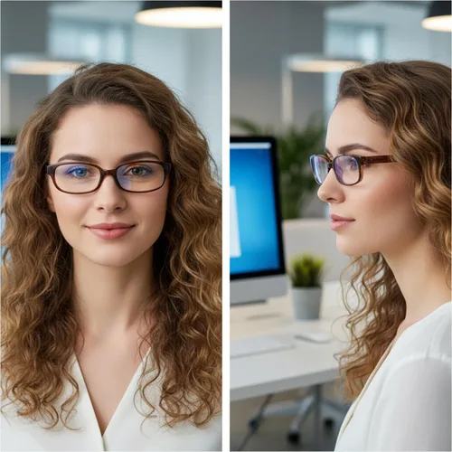 Vista 5 de HJSTES Retro Clear Rectangle Glasses for Women Men Fake Blue Light Blocking Lens Narrow Frame Non Prescription Eyeglasses