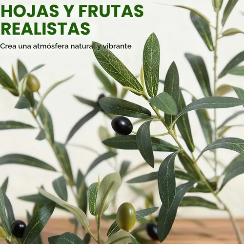 Vista 3 de Timoo Olivos artificiales para interiores con maceta blanca (5 pies)
