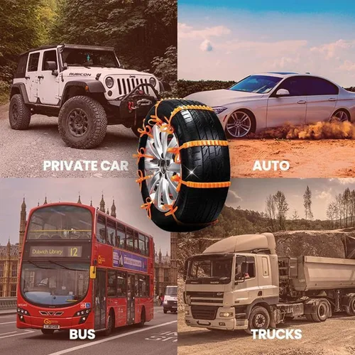 Vista 7 de Cadenas Antinieve Reutilizables 2024 – 【Nueva Versión】10 PIEZAS Cadenas Portátiles para Neumáticos de Nieve para Camionetas y SUV – Brida de Cable