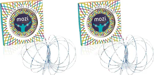 Vista 15 de Mozi Pulsera geométrica de flujo mágico, fácil de usar, juguete en espiral 3D, pulsera giratoria para niños y adultos (negro y dorado) (paquete de 2)