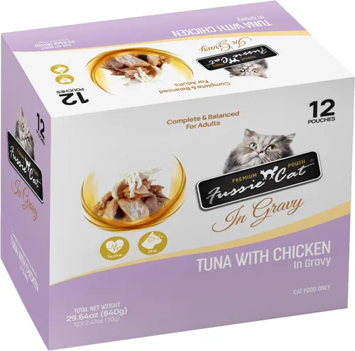 Vista 7 de Fussie cat Atún premium con salmón en Aspic