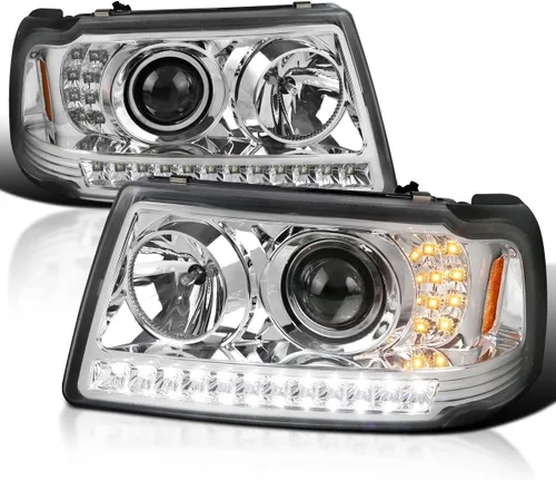 Vista 11 de SPEC-D TUNING Faros Delanteros Proyectores Negro Azabache con Tira LED y Señal de Giro LED Compatible con Ford Ranger 2001-2011, Par de Faros