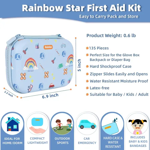 Vista 2 de Pequeño kit de primeros auxilios para el hogar, automóvil, viajes, campamento, senderismo, niños, mini kits portátiles de emergencia médica que cabe