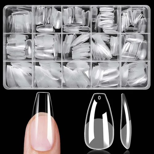 Vista 9 de 420 puntas de uñas cuadradas medianas transparentes uñas de gel