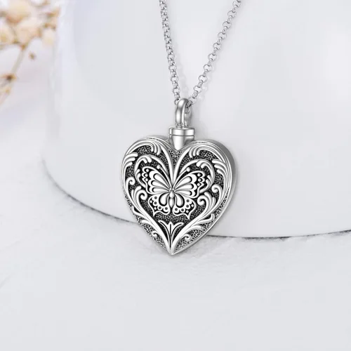 Vista 3 de SOULMEET Joyería de cremación para cenizas, collar de urna de plata de ley para cenizas, mujeres y hombres, joyería de recuerdos para mantener a