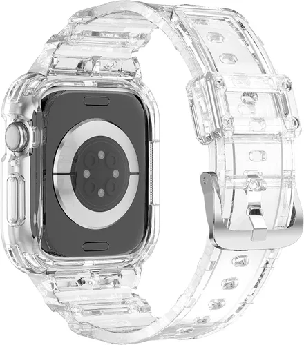 Vista 3 de Compatible con Apple Watch Band transparente de 1.929 in 1.811 in 1.772 in 1.732 in 1.654 in 1.614 in 1.575 in 1.496 in para mujeres y hombres