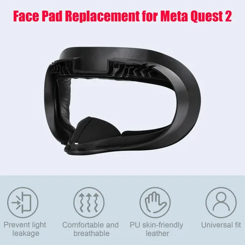 Vista 4 de TechKen Almohadilla facial VR para Oculus Quest 2 y batería de 5000 mAh para Oculus Quest 2