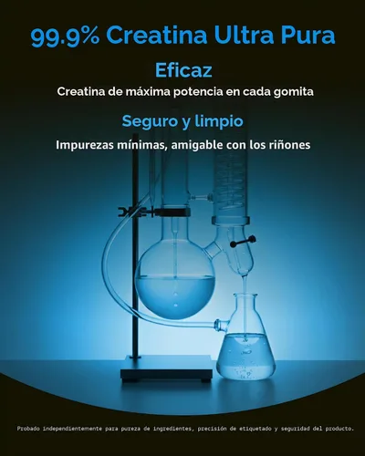 Vista 5 de Gomitas de creatina para mujeres y hombres – 5000 mg de creatina pura monohidrato masticables – Gomitas sin azúcar para el crecimiento muscular