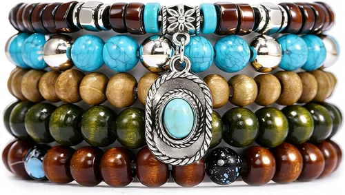 Vista 33 de Pulsera Gótica Ajustable de Cuero Trenzado Punk Multicapa de Estilo Grunge, Conjunto de Pulseras Emo con Brazalete de Metal, Envoltura