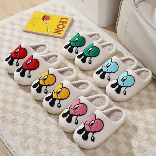 Vista 7 de Bad Cute Bunny Slippers for Women Men Retro Memory Foam Cute Cartoon Plush Fluffy Warm Fur Lined slippers Indoor House Home Winter Shoes