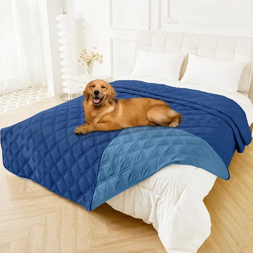 Vista 60 de Smiry Funda impermeable para cama de perro, manta reversible para mascotas para sofá Manta suave lavable para perro, funda a prueba de fugas