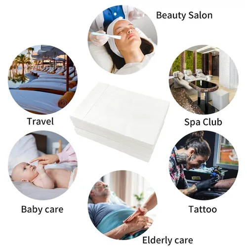 Vista 7 de 100 piezas de sábanas desechables, sábanas desechables para mesa de masaje, fundas de cama desechables para spa, cera de pestañas, sala de tatuajes