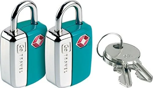 Vista 2 de Go Travel Candados de llave TSA, cerradura de maleta con 2 llaves por cerradura, cerraduras aprobadas por la TSA para equipaje, artículos esenciales