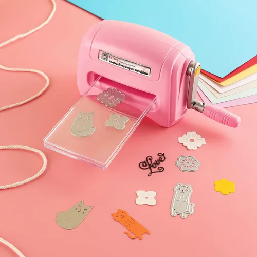 Vista 13 de BAOFALI Mini máquina de troquelado manual; máquina portátil de troquelado y estampado en relieve para bricolaje, troquelado, tarjetas de papel