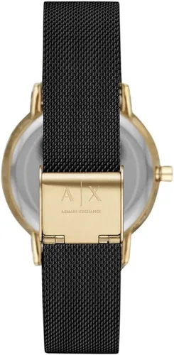 Vista 2 de Armani Exchange - Reloj de cuarzo de acero inoxidable con correa de piel para mujer