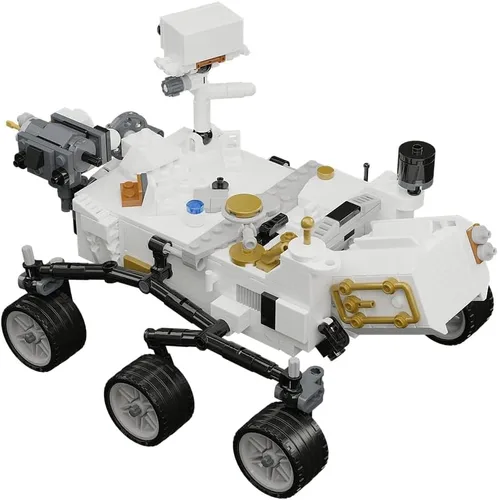 Vista 6 de Kit de Construcción de Rover de Marte de la NASA de Brick Loot – Modelo de Exploración Espacial Compatible con Lego de 603 Piezas con Helicóptero