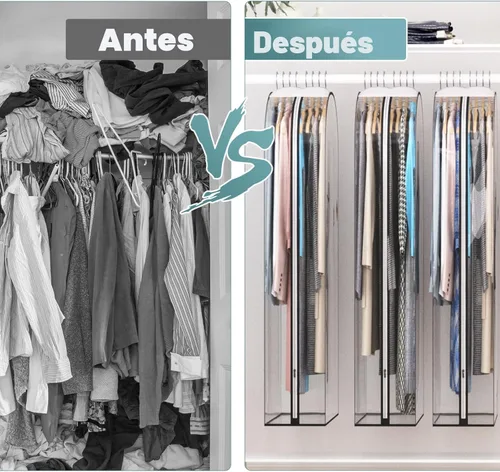 Vista 8 de Liuoud Bolsa Transparente para Colgar Ropa de 10" con Fuelle, Bolsas para Trajes de 32" para Almacenamiento de Closet Abierto, Cubierta de Ropa