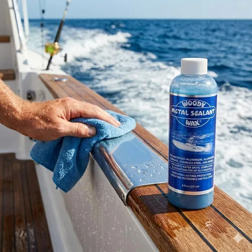 Vista 6 de Woody Wax Sellador de metal marino, 6 meses para barco y sellador de metal marino para aluminio anodizado, acero inoxidable y cromo, restaura