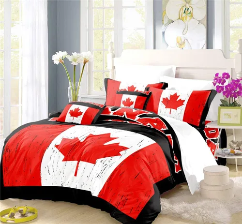 Vista 8 de REALIN Juego de funda de edredón con diseño de Hawthorn 3D, ropa de cama con diseño de bosque japonés, montaña, río, 2/3/4 piezas
