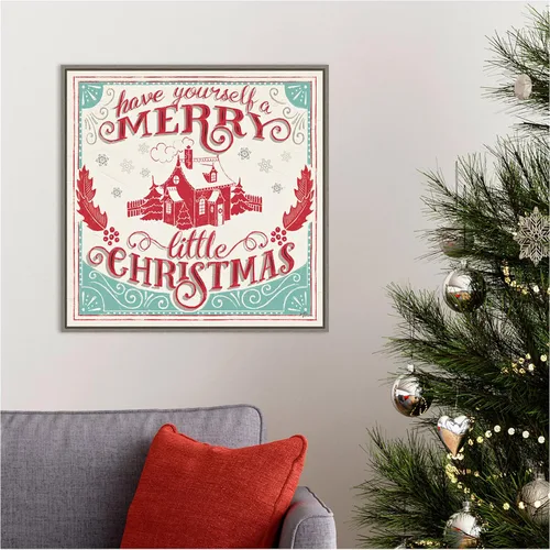Vista 8 de Amanti Art Lienzo enmarcado para pared, diseño de Merry Little Christmas V, de Janelle Penner (22 pulgadas de ancho x 22 pulgadas de alto), marco