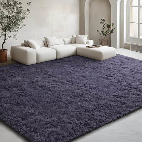 Vista 105 de EVOIONOS Alfombra Redonda Negra para Dormitorio, 4x4 Pies Alfombra de Área Circular Suave y Esponjosa para Sala de Estar, Alfombra Circular de Felpa