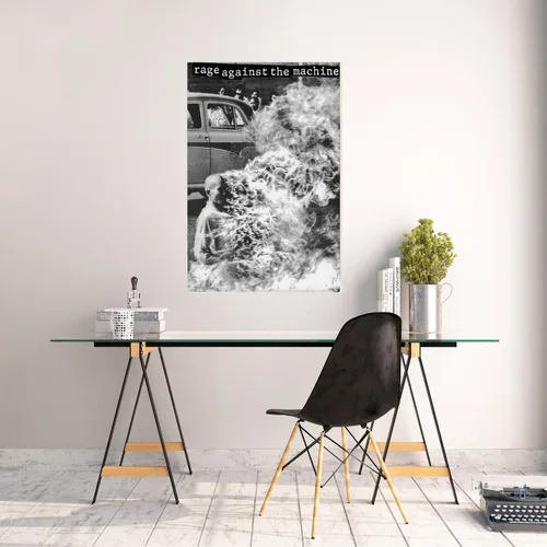 Vista 2 de BUY ART FOR LESS Póster con licencia oficial de Rage Against The Machine First Album Cover de 24 x 36 pulgadas, impresión decorativa, papel