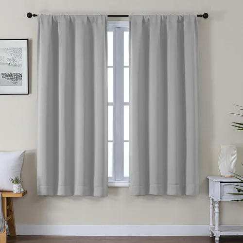 Vista 85 de Gwine Cortinas opacas para dormitorio, 54 pulgadas de largo, paneles de cortina de ventana con aislamiento térmico y reducción de ruido, cortinas