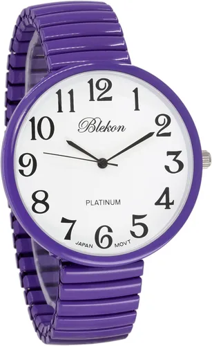 Vista 4 de Blekon Collections - Reloj de moda PC21J con banda elástica de cara súper grande, Cara grande