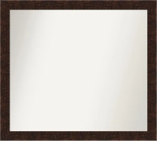 Vista 125 de Amanti Art Espejo de baño de bronce para sobre fregadero, 24 x 24 pulgadas, espejo de tocador cuadrado estrecho de bronce Manhattan, marco de madera