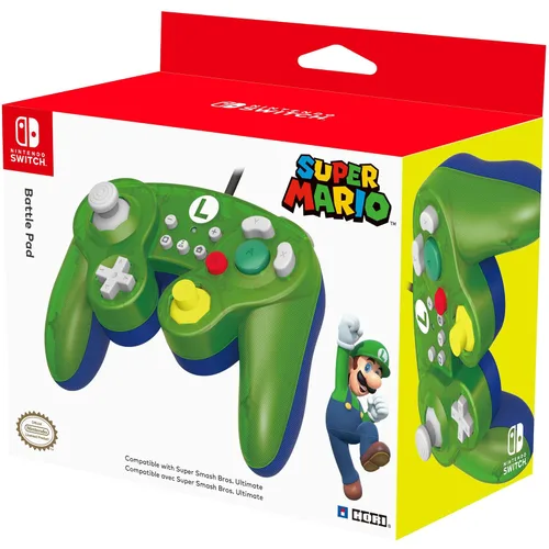 Vista 3 de HORI Nintendo Switch Battle Pad (Luigi) GameCube Style Controller Officially Licensed By Nintendo - Nintendo Switch