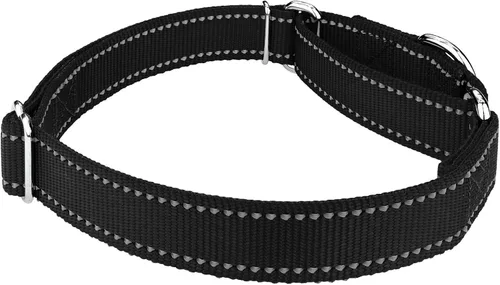 Vista 5 de Country Brook Petz - Vibrante selección de 8 colores - Collar de perro Martingala de nailon reflectante (pequeño, 3/4 pulgadas, negro)