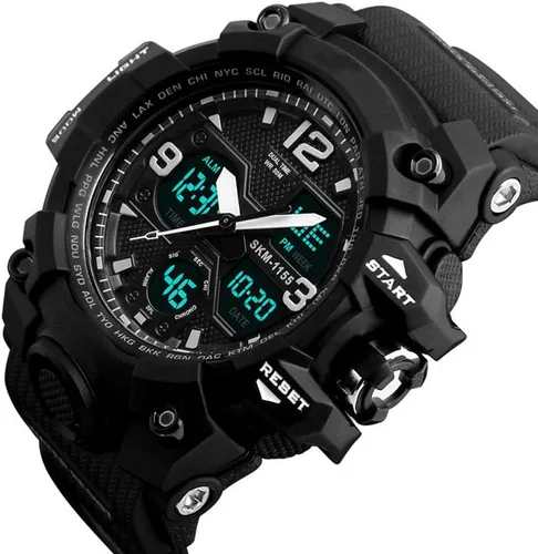 Vista 8 de LYMFHCH Reloj deportivo analógico para hombre Reloj digital militar LED