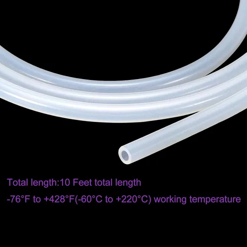 Vista 4 de DMiotech Tubo de silicona transparente de 1/16"(1.6mm) ID 1/8"(3.2mm) OD 10 pies tubo de silicona transparente, manguera de silicona industrial