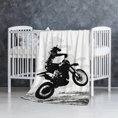 Vista 53 de Manta de forro polar suave para regalo de motocicletas de motocross, manta acogedora de franela, aire acondicionado, 50x40 pulgadas para niños