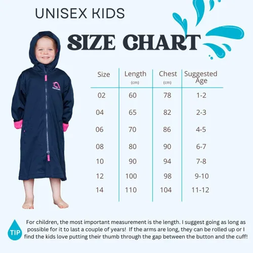 Vista 6 de AquaDash Parka de natación sostenibles, unisex, para adultos y jóvenes, extra larga, algodón natural, anteriormente grandes parkas de natación