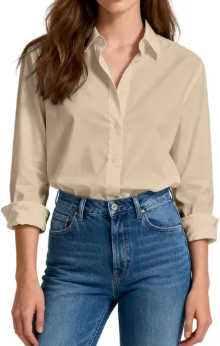 Vista 14 de Camisas de vestir ajustadas de algodón para mujer, blusas de manga larga para oficina, blusas con cuello