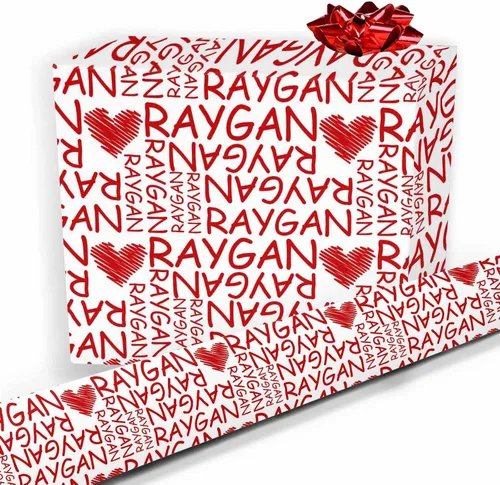 Vista 23 de Nombre personalizado en papel de regalo, rollo de papel de regalo personalizado con texto, regalo personalizado, unisex, adultos, hombres, mujeres