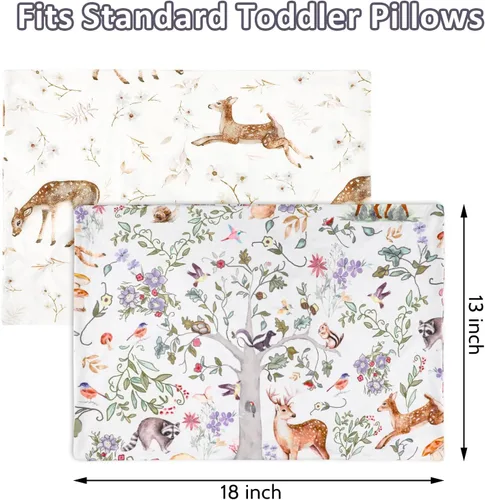 Vista 4 de Paquete de 2 fundas de almohada para niños pequeños, 13 x 18 pulgadas, funda de almohada de viaje para niños con cierre de sobre, fundas de almohada