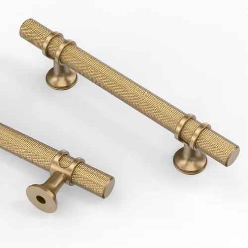 Vista 15 de Asidrama - Paquete de 10 manijas para gabinete de cocina de 3 pulgadas (76mm) de color negro mate y bronce champán, tiradores para gabinete