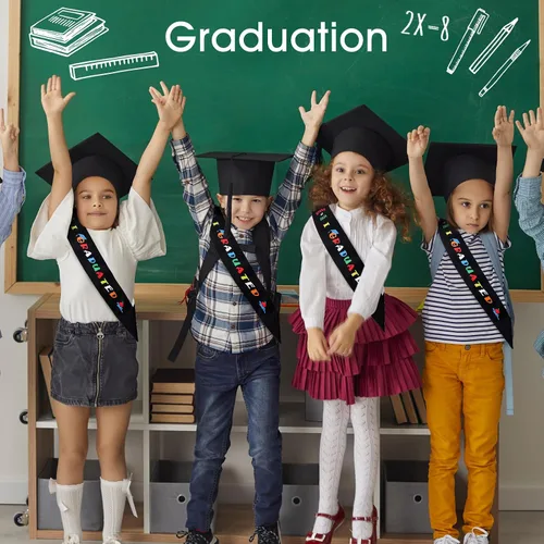 Vista 6 de 12 Pcs Kids Preschool Graduation Stoles Preschool Printed Graduation Stole Bulk Graduation Sash for Kids Students